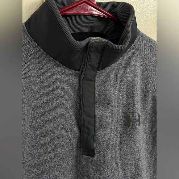 Under Armour UA Youth Boy Golf Storm Sweater Fleece 1/4 Snap Grey SZ XL - Picture 6 of 10